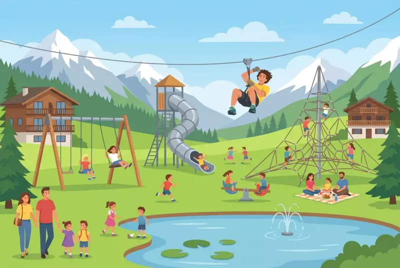 Illustration de la place de jeux d'Ycoor à Crans-Montana