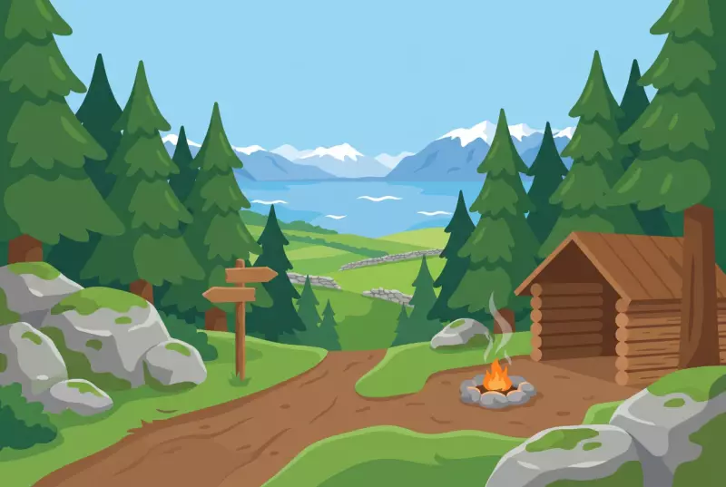 Illustration du sentier forestier de la Roche du Ciel et de sa vue sur le Léman depuis Saint-George