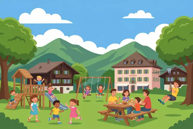 Illustration de la place de jeux du village de Château-d'Œx