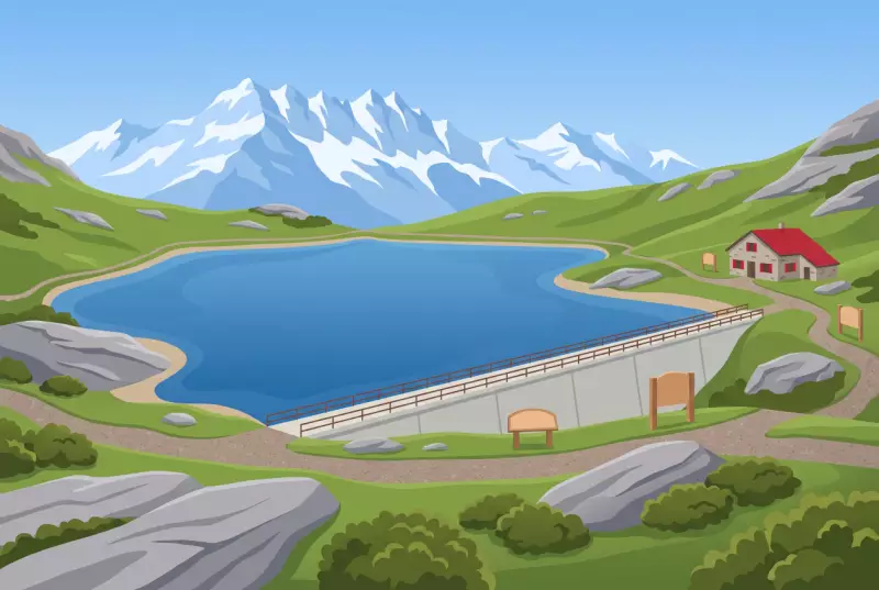 Illustration du lac de barrage de Salanfe et de son tour de lac au pied des Dents-du-Midi