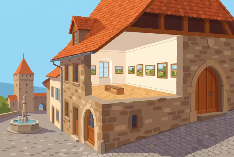Illustration du Musée Eugène Burnand installé dans une maison de pierre de la Ville-Haute de Moudon