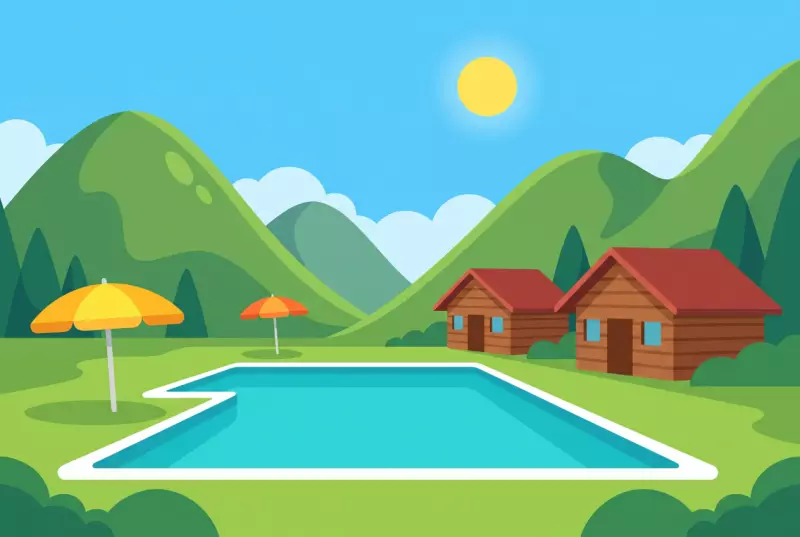 Illustration de la piscine de plein air de Charmey, en Gruyère