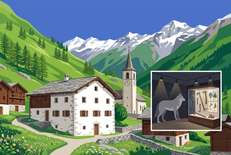 Illustration du Musee de Bagnes au Chable, ancienne cure et salle d'exposition consacree au loup
