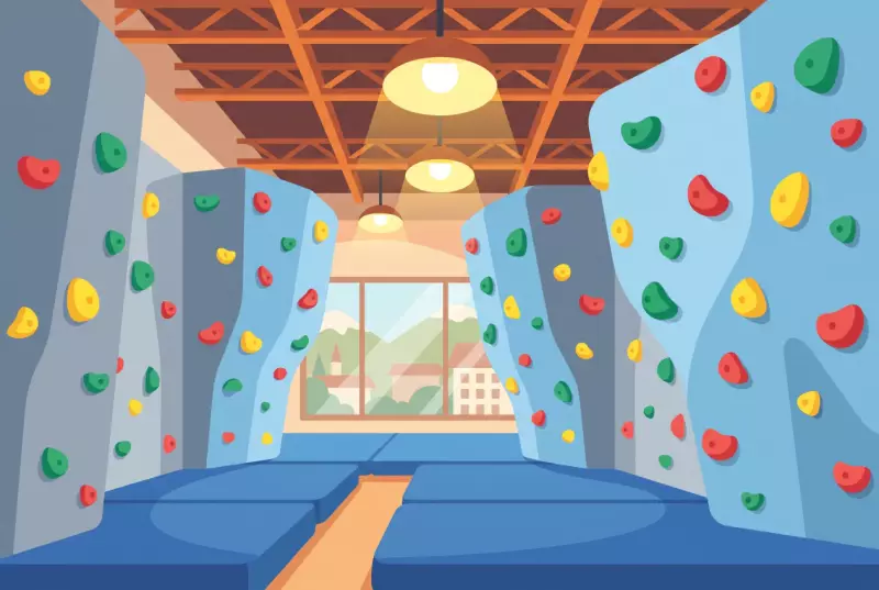 Illustration de la salle de bloc de Givisiez et de ses murs colorés
