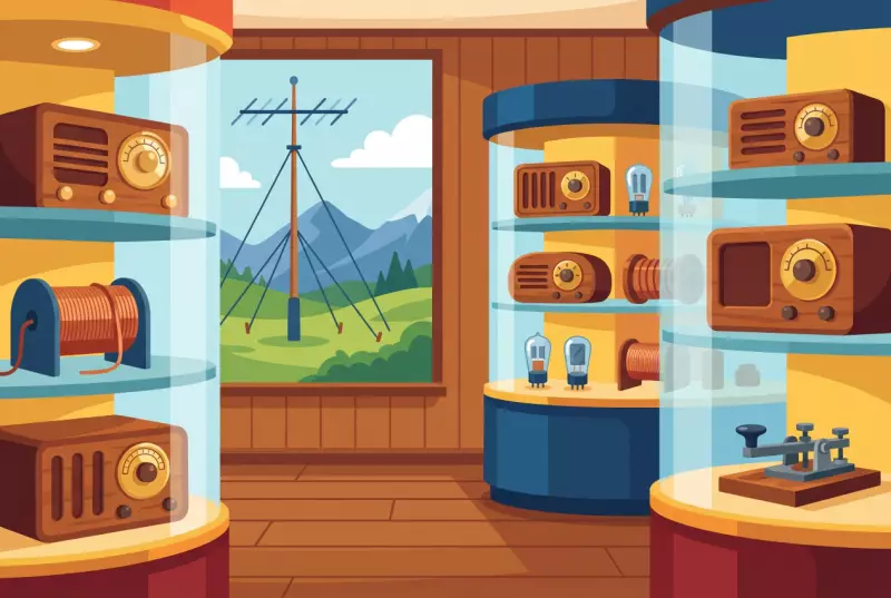 Illustration du musée de la radio à Salvan et de ses postes anciens