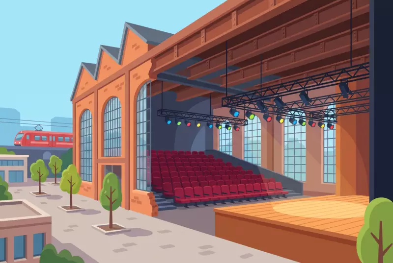 Illustration du theatre de Renens-Malley amenage dans une ancienne halle industrielle de l'usine a gaz