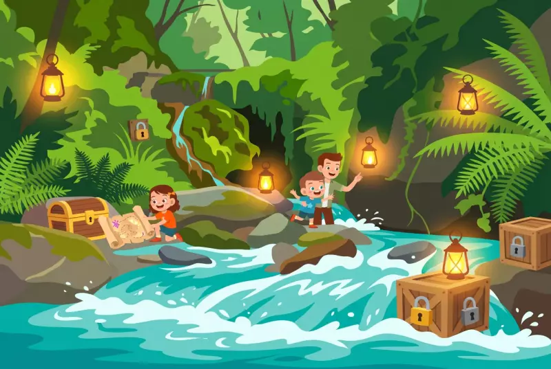 Illustration plate de escape game Mind Trap a Etoy, famille resolvant des enigmes sur un theme de pirates