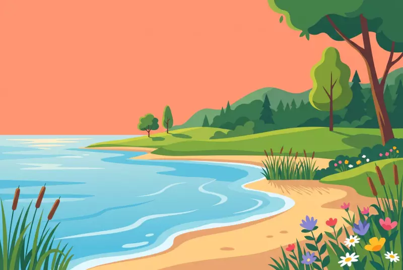Illustration de la plage de Pont-la-Ville : petite plage tranquille et eau limpide au bord du lac de la Gruyère