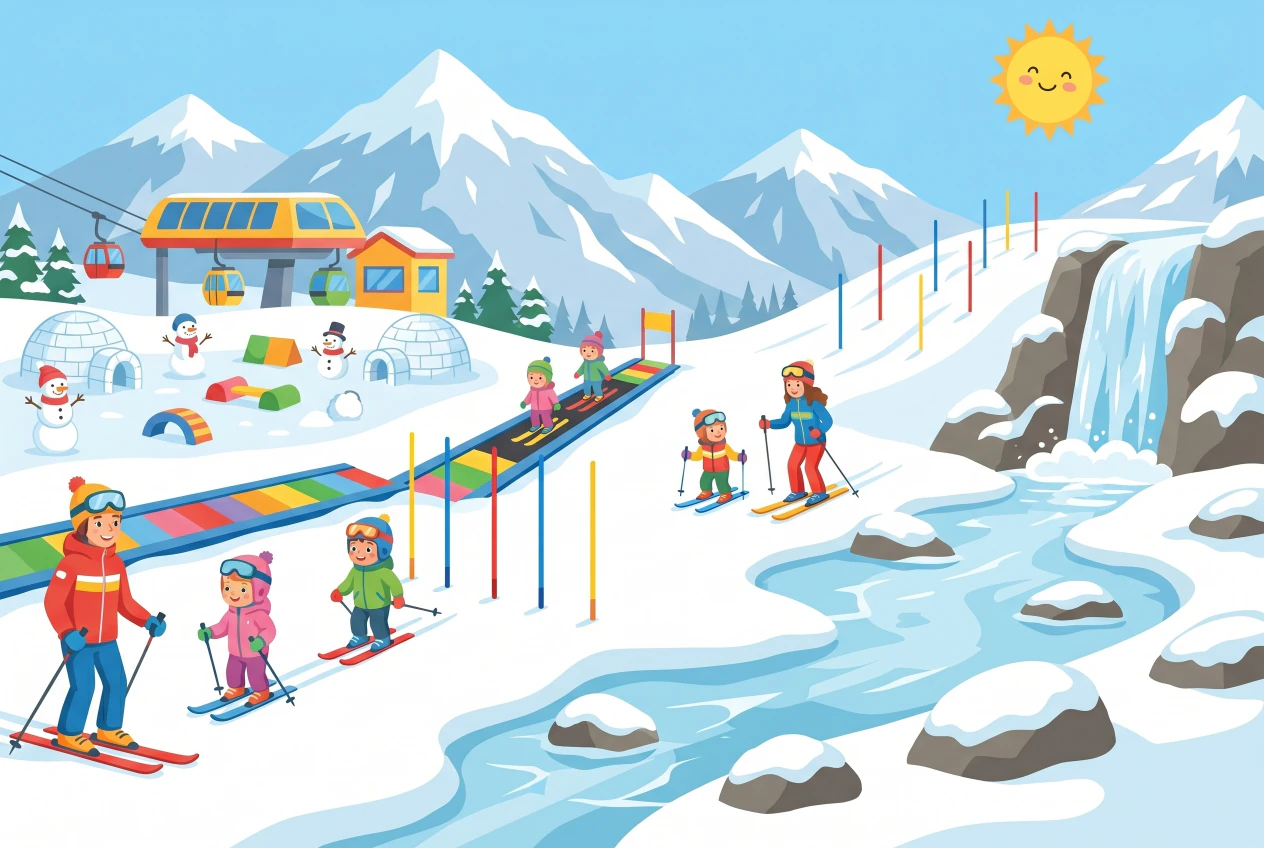 Le jardin des neiges de Bendolla : des tout-petits font leurs premiers pas à ski avec les moniteurs