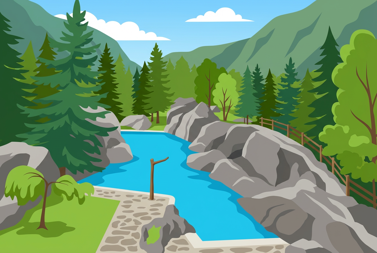 Baignade alpine à la piscine naturelle des Marécottes (Valais)