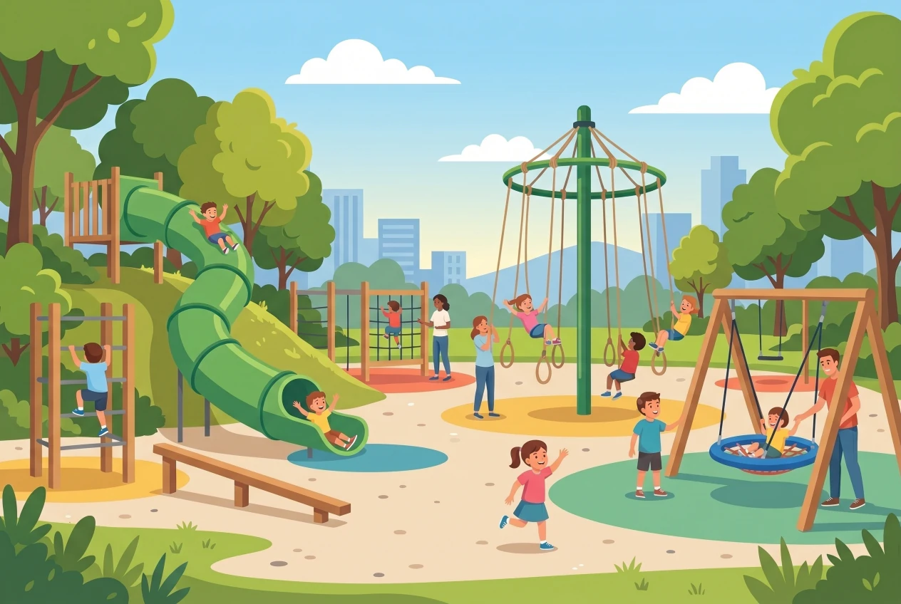 Illustration de la place de jeux de Malley-Pyramides à Lausanne