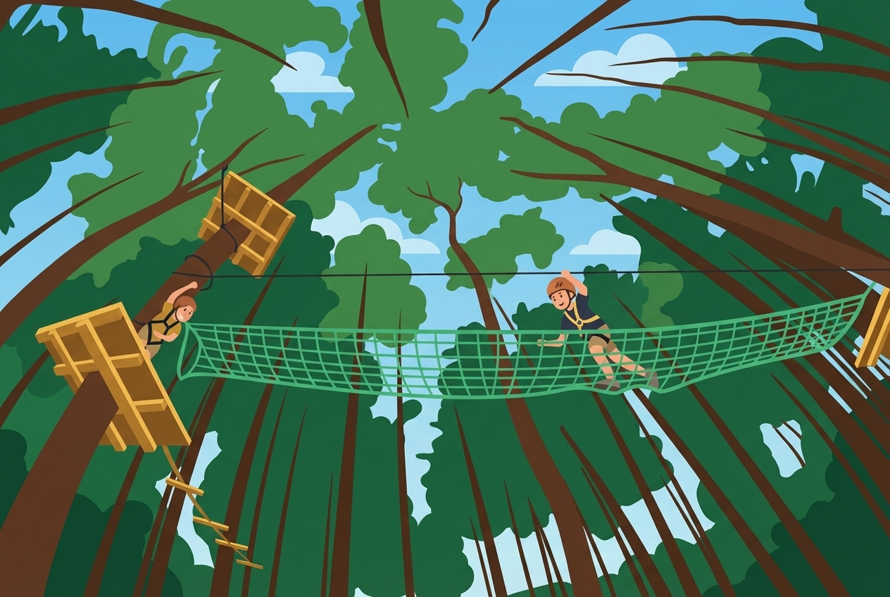 S’élancer d’arbre en arbre au Parc Aventure de Saint‑George (VD)