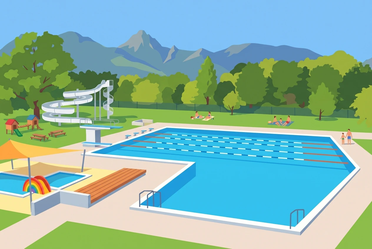 Illustration de la piscine de plein air de Broc en Gruyère