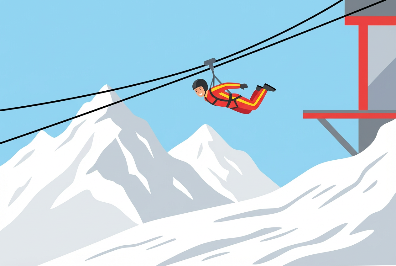 Mont 4 Zipline au Mont‑Fort (Nendaz) – voler au-dessus des 4 Vallées