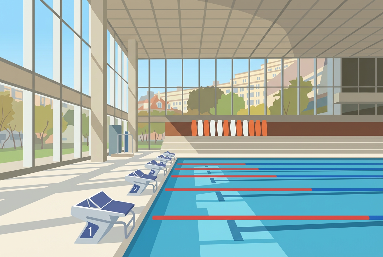 Piscine de Mon‑Repos à Lausanne: couverte avec plongeoirs