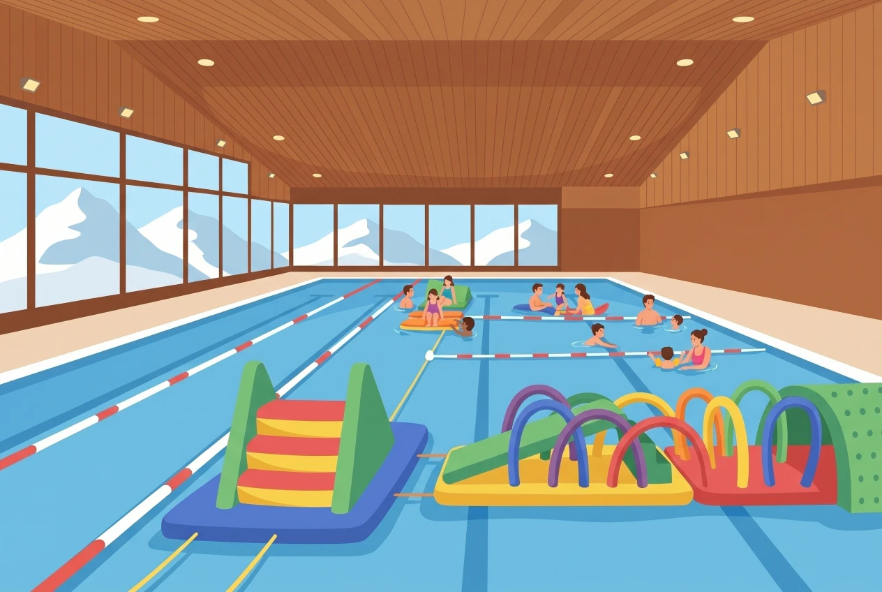 Illustration de la piscine couverte du Palladium à Champéry