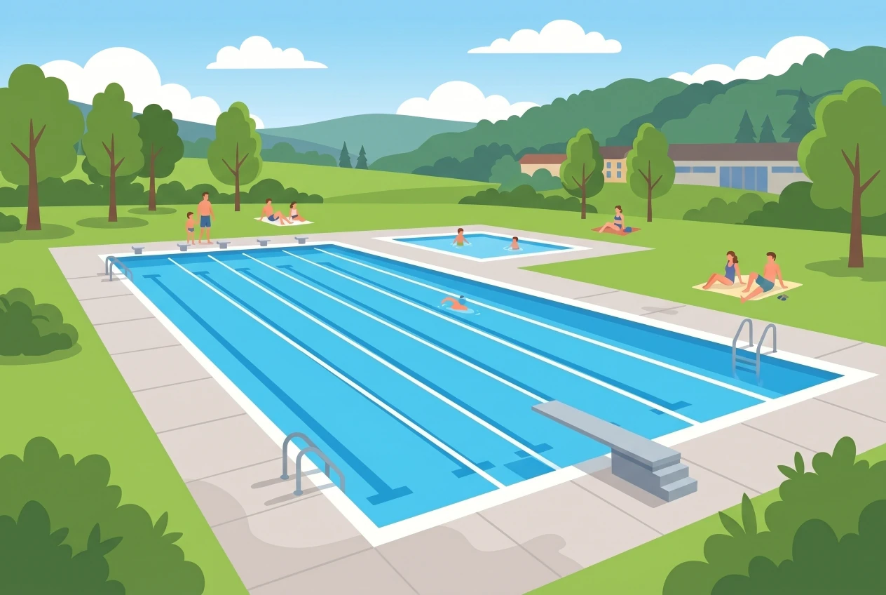 Illustration de la Piscine du Château à Tramelan, bassins de plein air