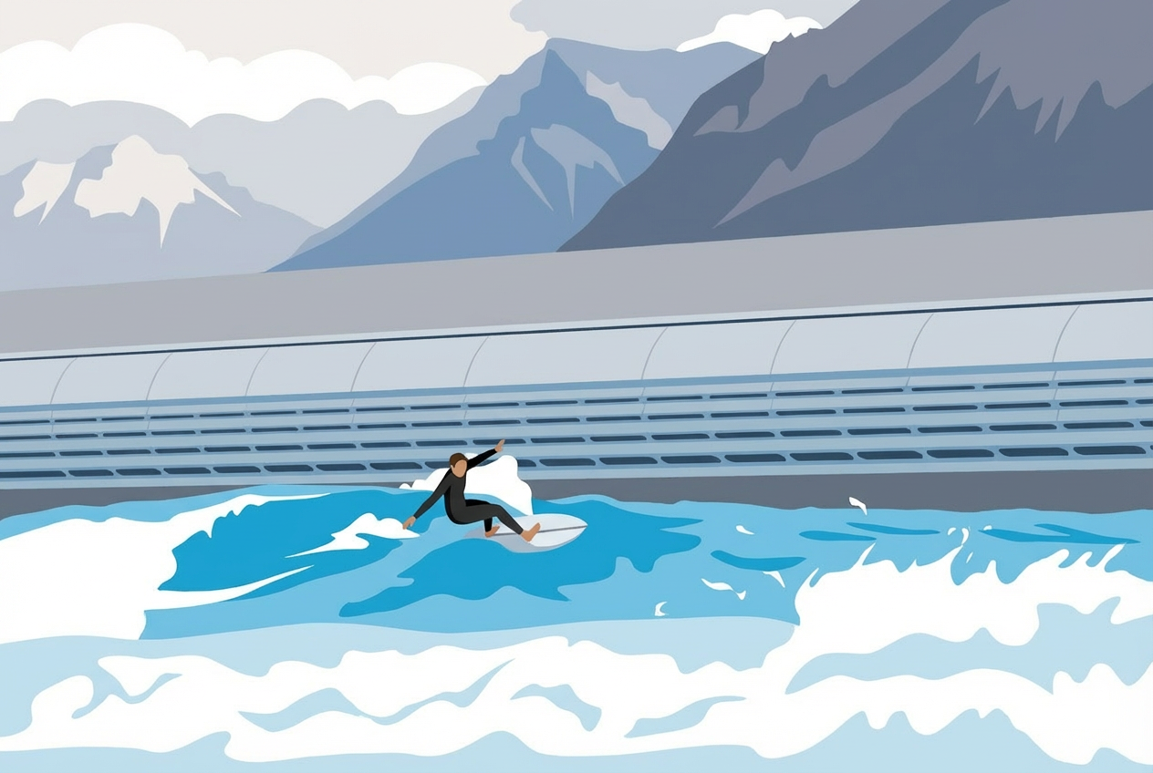 Alaïa Bay à Sion: le surf en famille au cœur des Alpes