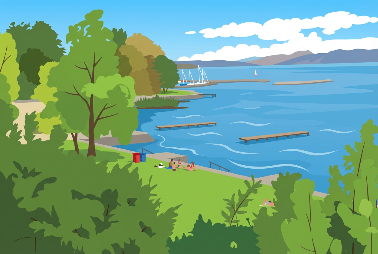 Plage des Trois‑Jetées à Nyon: un spot lacustre pour les familles